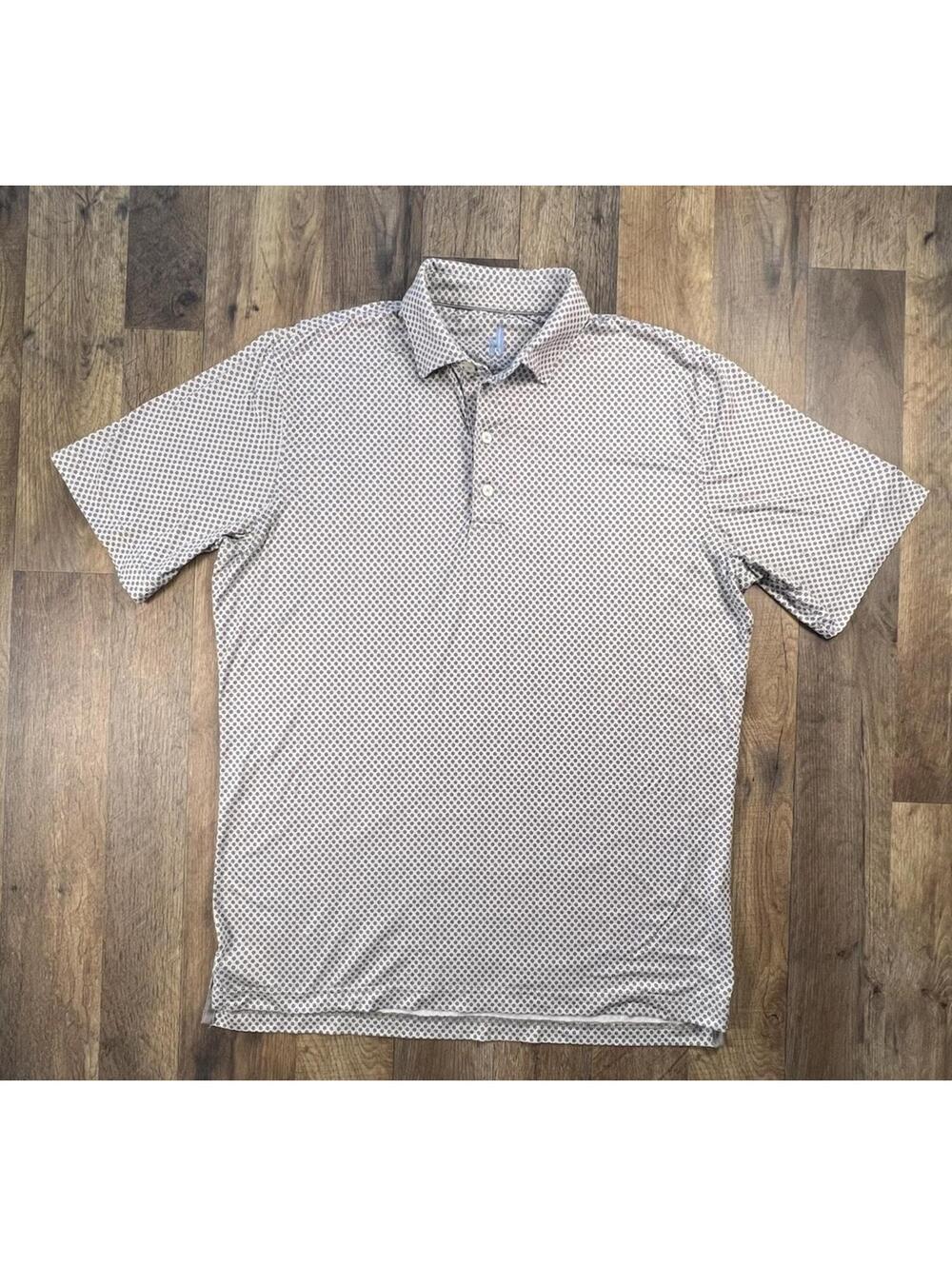 Johnnie-O Tegan Men's Short Sleeve Golf Polo Shirt Medium Featherweight Seal AOP